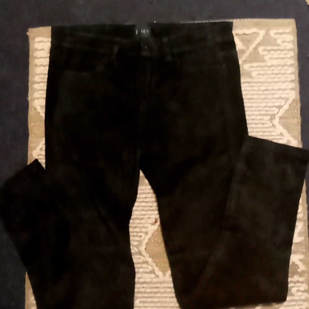 100% Suede Leather Pants Size 26 JOE'S Black Collection.